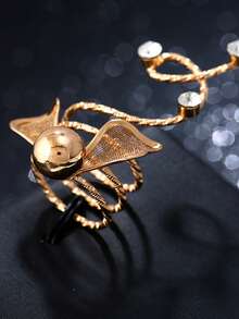 1 pieza Anillo de primavera con flor de perla exagerada y de moda - Amarillo Oro - Ver 6