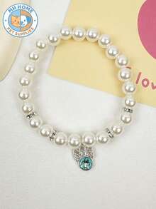 1 Piece Bow Pendant Pet Necklace, Rhinestone Cat And Dog Pendant Collar, Necklace Chain, European And American Style Collar Jewelry Cat Collar - Multicolor - View 9