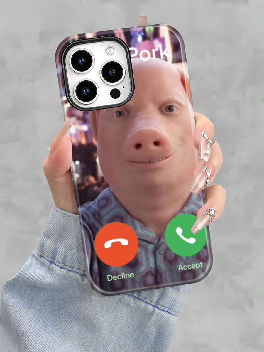 Selected John Pork Element Printed All Inclusive Mixed Color Phone Case Suitable For IPhone17PRO MAX/17 AIR/15ProMax/16PROMAX/GalaxyS22/S23/S24/S23 Plus/S24 Ultra/S25/A15/A33/A23  A Must-Have For Daily Commuting - Anti Fading, Immaculate, Holy Mother's Day, Independence Day Gift, Valentine's Day, Birthday Gift For Family And Friends. - White - View 1