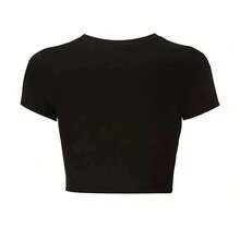 1pc Y2K Style Women'S Casual Crew Neck Short Sleeve T-Shirt With Geometric Butterfly Print, Polyester Knit Fabric, Spring Summer Fashion Top - Black - View 2