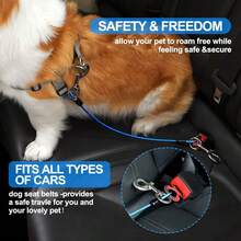 狗狗车载安全带、狗狗安全座椅、双扣安全带牵引绳、防啃咬安全带、狗狗配件 - 彩色 - 查看 6