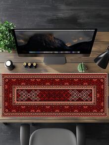 Bohemian Carpet Style Table Mat Bohemian Geometric Red Game Mouse Pad With Stitched Edge Non-Slip Rubber Base Big Mouse Pad Office Computer Keyboard Laptop Home - Multicolor - View 2