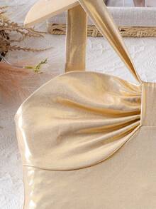 2pcs/Set Girls Summer Camisole Top And Star Mesh Skirt Set - Black - View 6