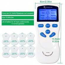 1 Set Dual Channel Digital Massager 8 Modes 15 Intensities Physiotherapy Massage Machine EMS Muscle Stimulator TENS Unit Body Relax Full Body Massage Fatigue Relief With Replacement Electrode Pads - Multicolor - View 3