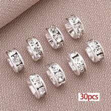 30颗18K镀金透明水晶水钻珠,直边法兰珠,金色扁平圆珠,圆片水晶金属珠,适用于DIY珠宝制作 - 彩色 - 查看 19