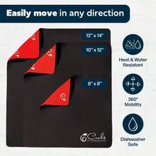 Cooks Innovations: Original 3 Pack Kitchen Countertop Appliance Sliders Mat - Scratch Protecting And Heat Resistant Easy Moving Slider Mats For Countertop Appliances - Coffee Maker Air Fryer Blender - Charcoal - View 4