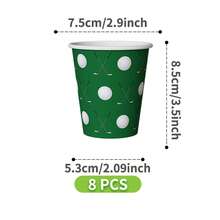 Golf Themed Disposable Plate, Napkin, Cup Set, Plates, Napkins And Cups Party Supplies, Serves 8 Guests, Disposable Paper Plates Party Tableware Suitable For Birthday, Wedding, Theme Party, Family Picnic - Multicolor - View 6