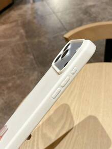 1pc Minimalist White Full Coverage TPU Shockproof Phone Case Compatible With Apple 16, 15, 14, 13, 12, 11 Pro Max, And Series - White - View 7