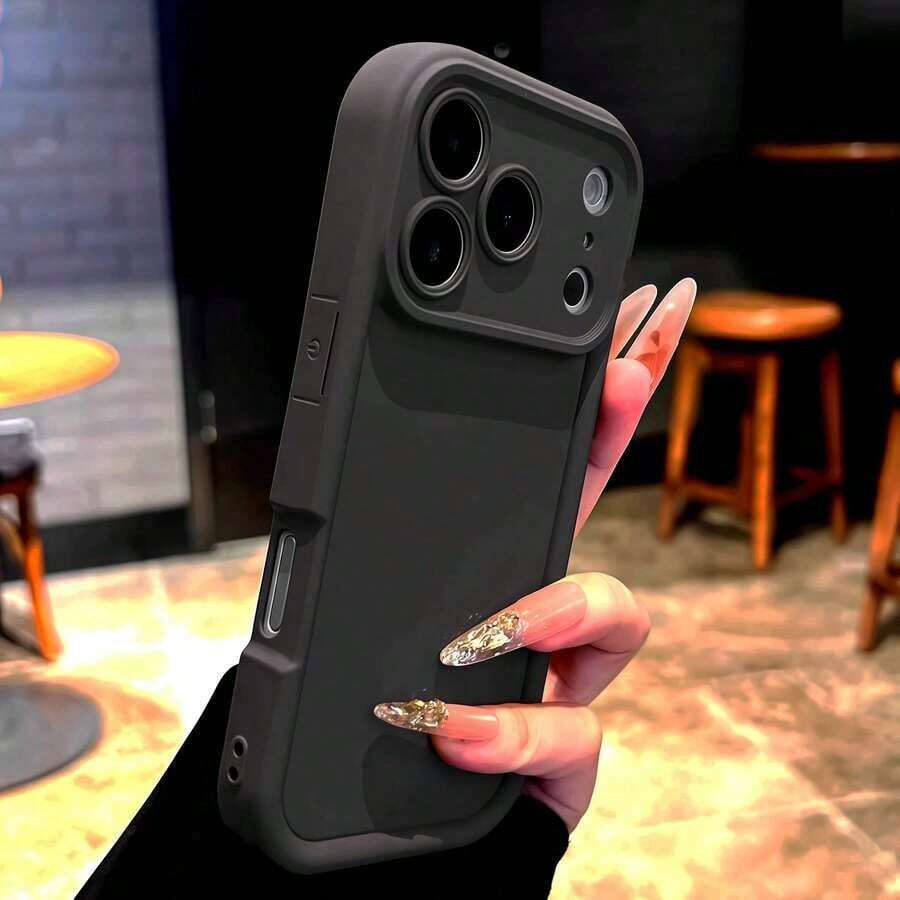 Minimalist Thick Anti-Drop Black Phone Case, Compatible With IPhone 17 Pro Max/17 Pro/17 Air/17/16 Pro Max/16/16 Pro/16 Plus/16E/15/15 Plus/15 Pro/15 Pro Max/11/12/13/14 Pro Max/XS/XR/11 Pro/11 Pro Max/12 Pro/12 Pro Max/13 Pro/13 Pro Max/7 Plus/14 Pro/14 Pro Max/14 Plus/7 Plus/8 Plus/8/SE2/13 Mini/12 Mini - Kiểu 1 (1 chiếc) - Xem 1