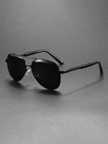 1 Pair Retro Frog Frame Aviator Fashion Glasses, Unisex Fashion Eyewear - Multicolor - View 2