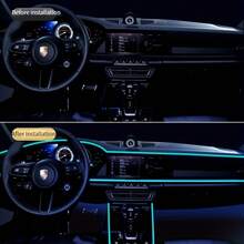 500cm/196.85in Cold Light Cable Decorative Car Interior LED Strip Ambient Lighting Car Interior Decoration Lights - A - View 4