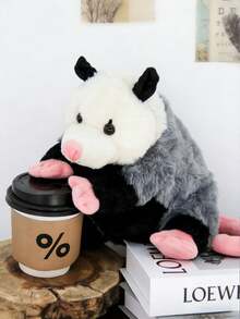 20厘米/7.87英寸可爱毛绒负鼠玩偶，柔软舒适，适合儿童、成人、动物爱好者，是圣诞节、万圣节、生日、周年纪念日、儿童节、新年礼物、圣诞袜填充物的理想之选。 - 灰色 - 查看 7