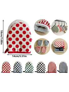 1/2 piezas Guantes de horno resistentes al calor con rayas - Guantes para hornear a prueba de calor y aislados - Accesorio de cocina - Multicolor - Ver 8