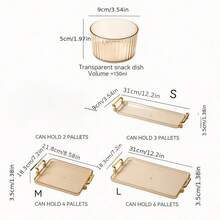 1 khay màu vàng đồng, bộ đĩa ăn nhẹ nhiều ngăn hình tròn bằng nhựa PS - Rượu sâm banh - Xem 7