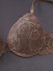 Hersunei 3件装多色性感蕾丝舒适钢圈聚拢文胸（女士） - 彩色 - 查看 6