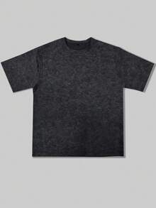 2pcs Krometka Men's Casual Street Summer Solid Color Vintage Washed Short Sleeve T-Shirts - Multicolor - View 5