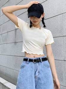 简约纯色新款PU微孔扣腰带，时尚百搭男女通用休闲腰带 - 彩色 - 查看 3