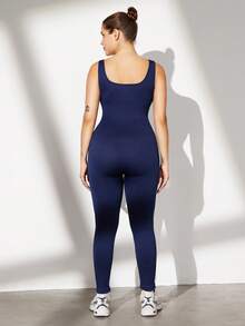 1件装女士无缝束腰连体衣，大码塑身衣 - 藏蓝色 - 查看 6
