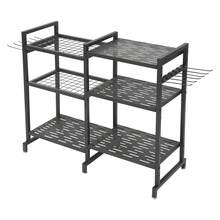 YUNRUX Gartenwerkzeug-Organisator für Garage, Kohlenstoffstahl Mehrzwecklager für Gartenwerkzeuge mit Rädern, Halter Gartenwerkzeuge 86 x 76.5 x 30 cm - A - Übersicht 8