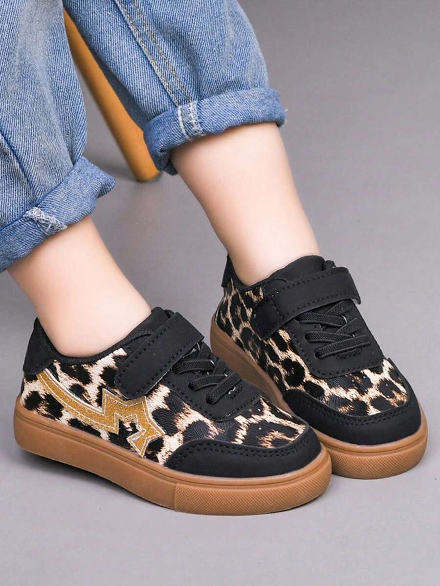 1 Pair Unisex Fashion Casual Sneakers, Soft Sole Non-Slip Toddler Walking Shoes, Multi-Functional Children Canvas Shoes, Suitable For Spring, Summer, Autumn, Winter - Black - View 1