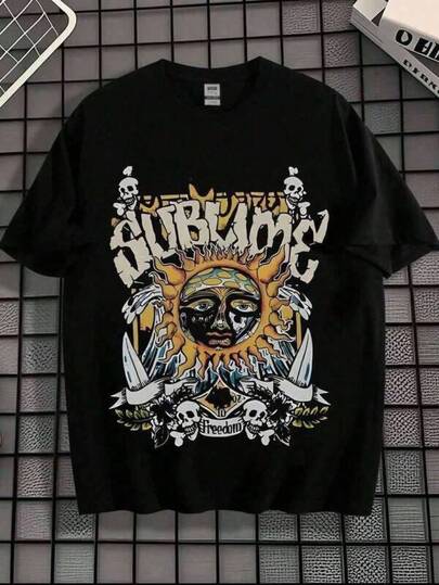 Shirts Men's T Shirts Shirts For Men Mens Tshirts 2026 Retro Sun Face Skull Print, Men's T-Shirt, SUBLIM Band Style Free Theme Loose Short Sleeved Shirt Heart & Slogan Bodybuilding Top Boyfriend Style Casual Wear Suitable For AllSeasons Graphic Tee Men Playera De Hombre T-Shirts For Men Men's Fashion Print Casual T-Shirt Casual Summer T-Shirt, Comfortable Outdoor Casual Wear Men's Casual Print Round Neck Short Sleeve T-Shirt Men Women T-Shirt Print Tee Men's Casual Print Round Neck Short Sleeve T-Shirt Standard Fit T-Shirt For Men Men's Pure Cotton T-Shirt Effortless Styling, Showcase Your Unique Style