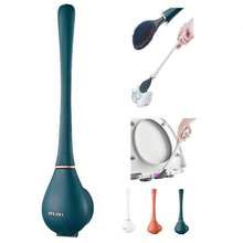 Modern Flexible Silicone Toilet Caspa For Home 2025 Silicone Toilet Wand Bowl Brush And Holder Cleaning Set Wall Mounted Rubber Bathroom Toilet Scrubber Bowl Cleaner Brushes With Dispenser (Green) - Multicolor - View 1