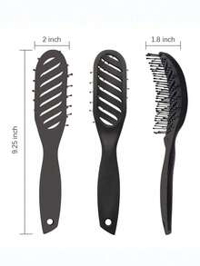 1pc Men's Wet/Dry Hair Brush, Anti-Static Ventilated Design, Smooth, Suitable For Wet & Dry Hair, Daily Use - Black - View 11