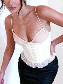 2026 New Mesh Corset-Style Strapless Top Designer-Inspired High-End Women's Wear Spring/Summer Collection - White - View 3