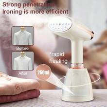 Bàn ủi hơi nước cầm tay đa năng SOKANY 12003, công suất cao 1500W, làm nóng nhanh, dung tích lớn 260ml, ủi 360° mọi hướng, màn hình LED và mặt bàn bằng thép không gỉ, dễ dàng ủi cổ áo và cúc áo, thiết bị gia dụng thiết yếu cho các chuyên gia kinh doanh và gia đình. - Xem 3