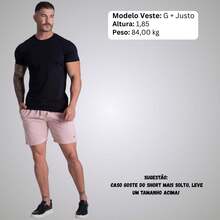 Men's Denim Shorts, Colorful Short Bermuda Shorts, Preppy Style - Rosa Pálido - Ver 8