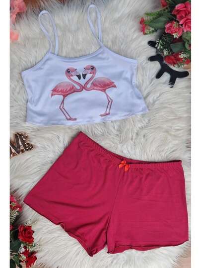 Baby Doll short liso estampas divertidas