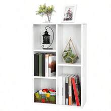 Kids Bookcase, Bookshelf With 5 Compartments, Storage Shelf - Cloud White - View 9