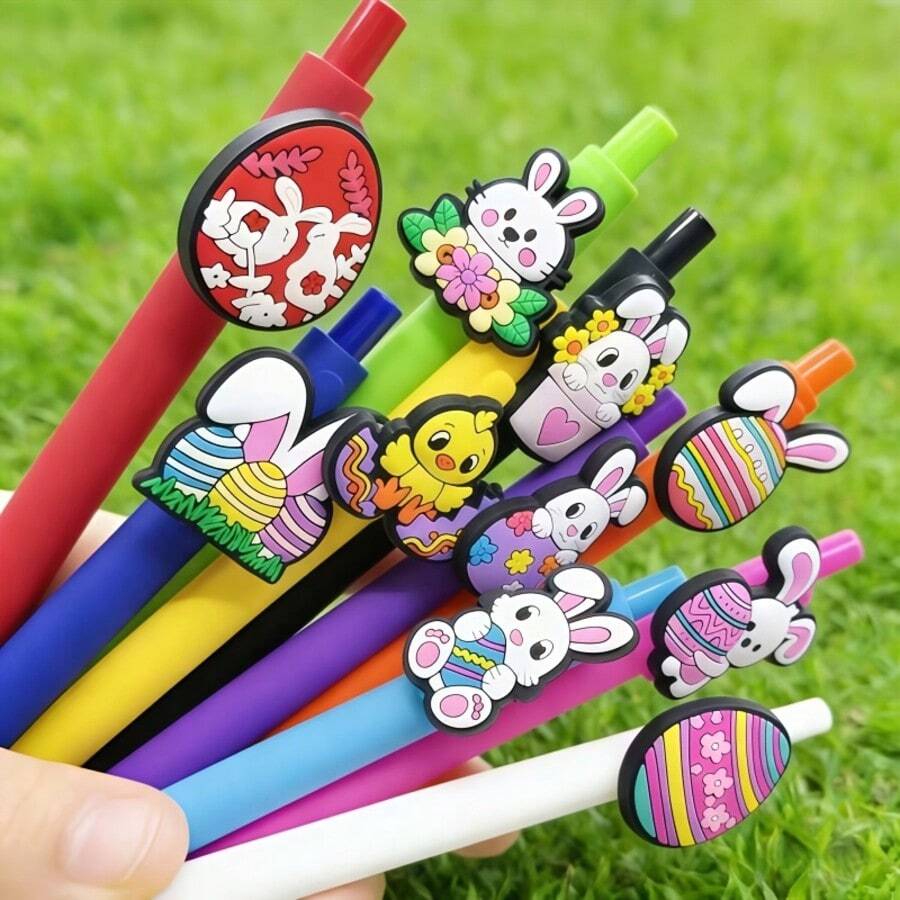 Bulk Easter Gel Pens With Rabbit Design, Great For Gift Baskets, Egg Crafts And Easter Supplies. These Retractable Black Ink Ballpoint Pens Make Excellent Gifts For Teachers, Students And Office Essentials - Sets - View 1