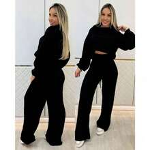 Women's Elegant High Neck Knit Set For Winter, Stylish And Warm. - Black - View 2