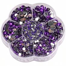 5000颗/盒,2毫米、3毫米、4毫米、5毫米、6毫米,5种尺寸,果冻糖果色,透明AB水晶珠,花形盒,圆形平底水钻,多色水晶宝石,非热熔DMC珠宝珠,玻璃石,3D钻石图案设计配件,闪亮美甲贴纸,适用于衣服、包包、鞋子、杯子、手机壳、手工艺品、DIY装饰。 - AB Colors - 查看 79