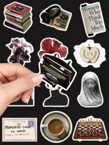 50pcs Art Museum Artist Theme Stickers, Black & White Artistic Stickers For Notebook, Laptop, Phone, Guitar, Skateboard, Creative Graffiti - A - View 4