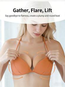 1 Pair Of Double Sided Self-Adhesive Bra Pads Double-Sided Sticky Bra Pads Inserts Ultra Instant Lift Bra Inserts Push Up Bikini Pad For Swimsuit Sports Bra,1 Pair Of Double Sided Self-Adhesive Bra Pads, Chest Pads Adhesive Pads, Reusable Padding Pads, Bra Bikini Invisible Thickened Chest Pads Waterproof For Swimming | 10 Nip Covers Free - 1 Pair (D)+10 Nip Covers - 查看 4