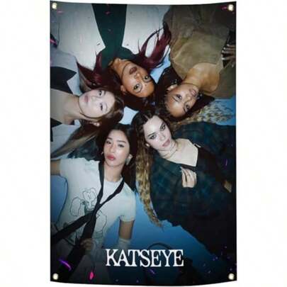 XYDTFYMJG Music Flag Katseye 2X3 Ft Funny Tapestry 60x90cm For Decorate Clubs Concerts Bars University Dormitories Living Rooms Bedroomswith 4 Brass Grommets For Easy Hanging