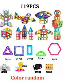 20-119pcs Children Magnetic Building Blocks, STEM Magnetic Tiles Sensory Toys, Suitable For Boys And Girls, Promote Brain Development, Preschool Educational Toys, Magnetic Blocks, Toys, Early Learning Toys, Children Games, Magnetic Blocks Toy Gift, Birthday Gift, Surprise, Preschool Toys - Multicolor - View 12