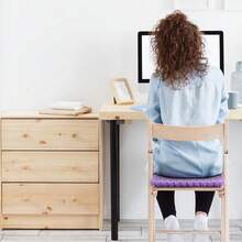 AceOrbit 3 Pack Gel Seat Cushion For Long Sitting Pressure Relief Gel Chair Cushions For Hip Pain, Soft & Breathable Comfy Cushion For Office Chair, Wheelchair & Car - 紫色,黑色 - 查看 6