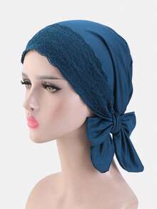 1pc Women Lace Trim Headscarf With Ribbons, Headband Headwrap, Chemo Cap, Suitable For Daily Use - Lace - View 21