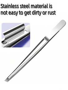 1pc Premium Stainless Steel Eyebrow Tweezers, Hair Removal Pliers, Angled Eyebrow Clip, Hair Removal Clip, Mustache Clip. Ideal For Facial And Intranasal Hair Removal, Suitable For Eyebrows, Fine Hair, Mustache - An Excellent Grooming Tool - Upgraded Version - View 5