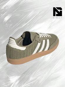 Adidas Samba OG Crochet Pack Orbit Green (Women's)– Women's Lifestyle Sneakers – Shoes For Woman -Vintage - Autumn & Winter & Spring & Summer-Inspired Running Shoes, Shock-Absorbing Comfort, Gym To Streetwear Casual Wear -Back To School- Valentine's Day Gift –JR9447 - Orbit Green/Cream White/Gum - 查看 3