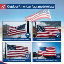 American Flag Durable 3x5 Ft Outdoor Heavy Duty,Made In USA American Flags ,Longest Lasting Non Fading American Flags For Outside 3x5,Waterproof Embroidered American Flag, All Weather US Flags Use Outdoor High Wind,Tear Proof America Flag Sewn Stripes And Embroidered Stars - B - View 7
