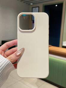 1pc Minimalist White Full Coverage TPU Shockproof Phone Case Compatible With Apple 16, 15, 14, 13, 12, 11 Pro Max, And Series - White - View 9