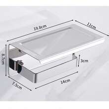 1pc Stainless Steel Toilet Paper Holder, Bathroom Accessories Tissue Roll Dispenser, Wall Mounted Toilet Paper Rack - Multicolor - View 10