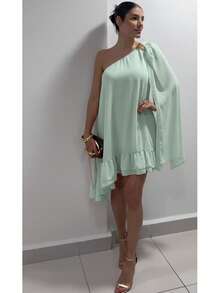 Stylish Women's Short Dress, Ideal For Special Occasions, Parties, Or Elegant Events. - 薄荷綠 - 查看 2