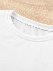 Short-Sleeved T-Shirt For Boys With A Cartoon Lion Print, Crew Neck, Made Of Soft Knit Fabric, Ideal For Spring, Summer And Autumn, Perfect For A Fun And Comfortable Look. - 白色 - 查看 4