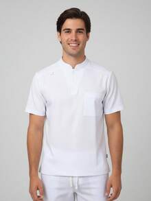 Uniforme Quirúrgico OSLER  Verano    Regular    Botón delantero  Bolsillo - Blanco - Ver 2