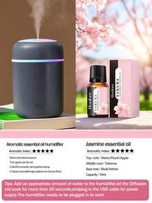 1pc 300ml Colorful Humidifier, USB Powered, With Cool Mist And Bright Ambient Light, 2 Working Modes, Auto Shut-Off, Quiet Mist, Electric Air Humidifier, Bedroom Decor Gift, Home Air Freshener, Suitable For Room Decor, Office, Living Room, Desk, Car, An Ideal Gift For Her, For Daily Air Humidifying, Refilling And Anti-Drying - 多色 - 查看 21
